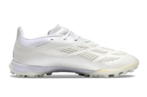 Chuteira Society Adidas Predator Elite TF Branca e Azul "Kvara"