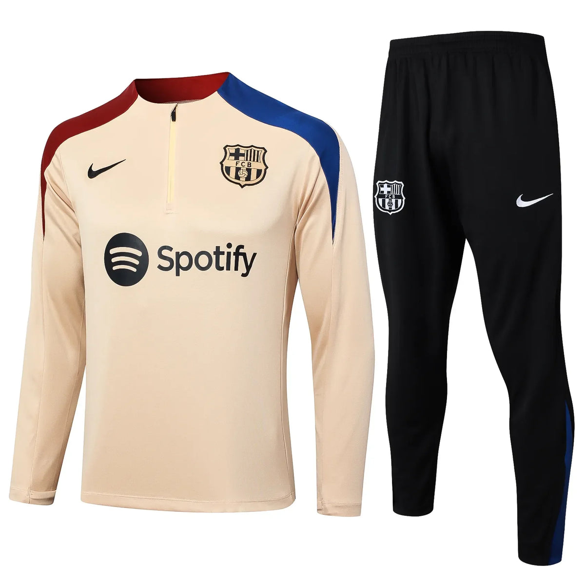 Conjunto Agasalho Treino Barcelona 24/25 - Bege