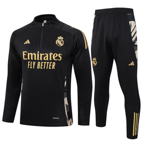 Conjunto Agasalho Treino Real Madrid 24/25 - Preto